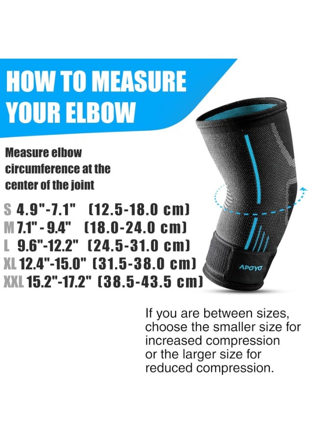 Elbow Brace for Tendonitis and Tennis Elbow, (Pair) Compression Sleeve for Arthritis, Workouts, Reduce Joint Pain During Fitness Activity (Large) - Image 3