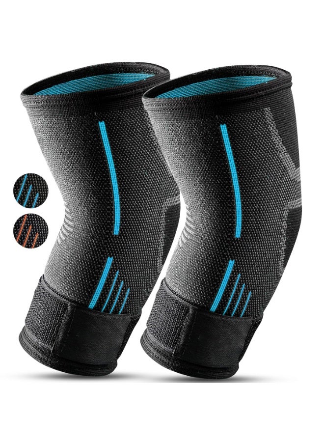 Elbow Brace for Tendonitis and Tennis Elbow, (Pair) Compression Sleeve for Arthritis, Workouts, Reduce Joint Pain During Fitness Activity (Large) - Image 1