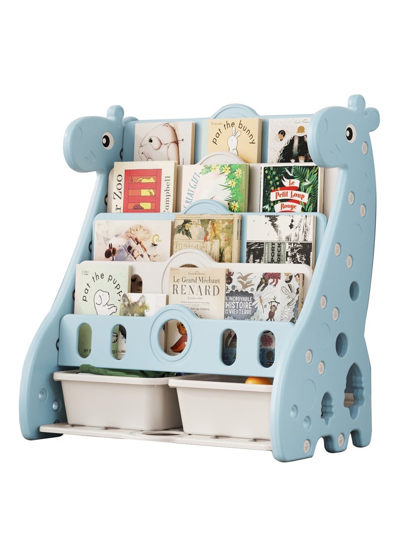 فول جوي رف كتب علي شكل  زرافة مكون من 5 طبقات مزدوجة مع صندوق تخزين ,72*47*80	 سم - Image 1