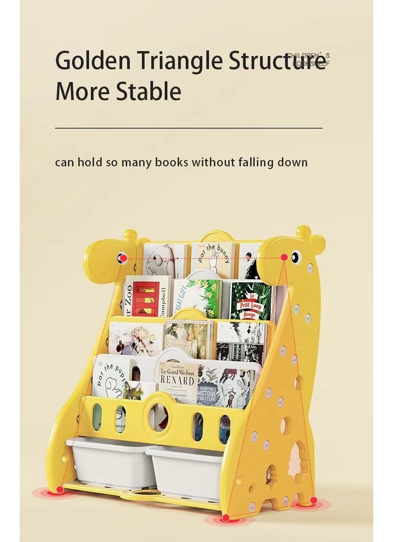 فول جوي رف كتب علي شكل  زرافة مكون من 5 طبقات مزدوجة مع صندوق تخزين ,72*47*80	 سم - Image 5