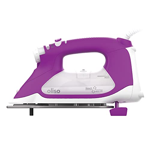 oliso TG1600 ProPlus Smart Iron with Auto-Lift – 1800 Watt Steam Iron for Clothes, Sewing, Quilting & Crafting – Diamond Ceramic-Flow Soleplate, Orchid - Image 1
