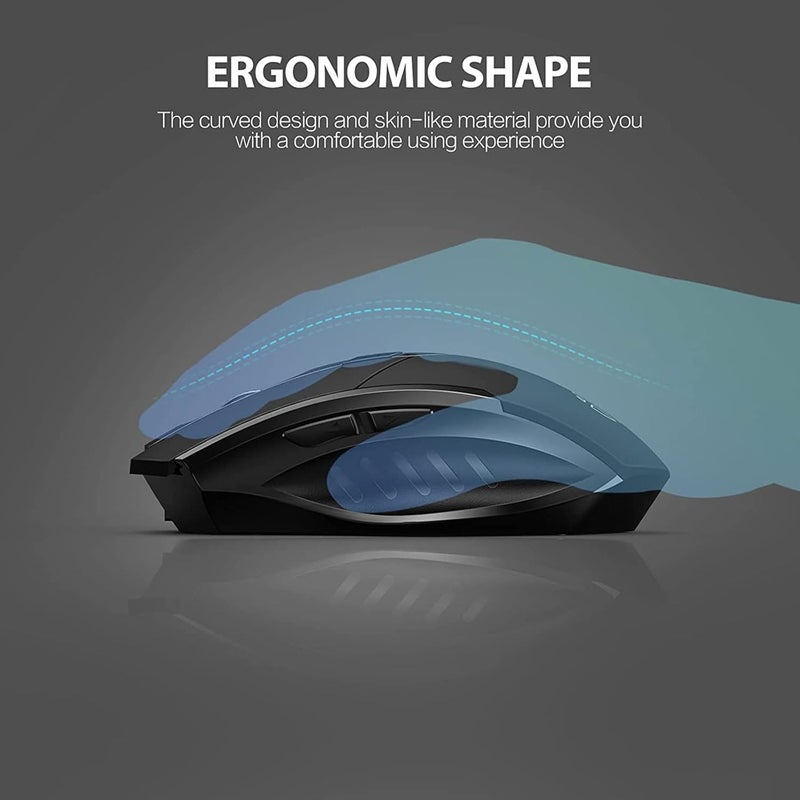 LinJie Wireless Mouse,Computer Mice,Rechargeable Silent Wireless Mouse 2.4G Ergonomic PC Mouse For Laptop PC Computer Tablets, 6 Buttons, 1600DPI 3 Adjustment Levels - Image 5