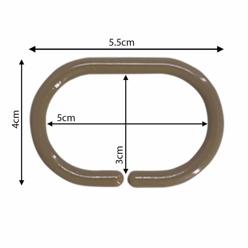 KidsCity.in Shower Curtain Rings, Plastic Rust-Proof, Unbreakable, Slides Easily on Bath Drape Rod, Curtain Liner, 24 C Shape Hooks - (JS160901) Dusky Brown  - Image 5