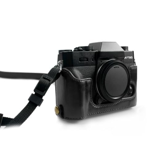 kinokoo Camera Case for Fujifilm XT10 T20 XT30 XT30 II,FullBody PU Leather Protective Case cover Fuji X-T30 II X-T30 X-T20 X-T10 Camera with 16-50mm and 18-55mm Lens -with Shoulder Strap - Black - Image 4