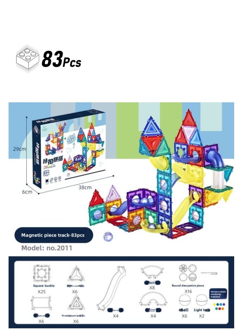 Color Window Magnetic Sheet Magnetic Building Blocks Variety Toys Children's Educational Slide Ball Track Splicing Toys-Color:Magnetic Sheet  - Image 1