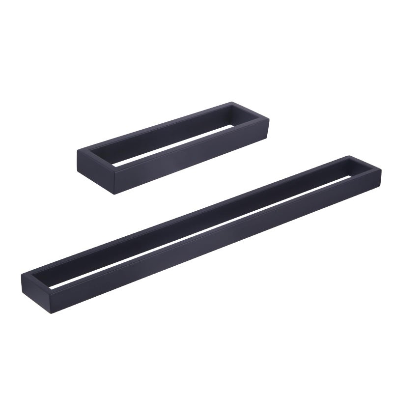 GERZWY Bathroom Hardware Set 2 Piece Black Towel Ring and Towel Bar SUS 304 Stainless Steel Wall Mounted Matte Black HG177012BK