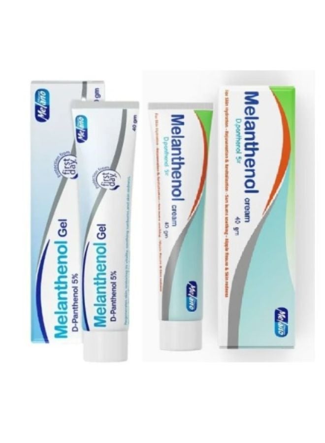 ميلانوفارما جل مرطب ميلانثينول 40 جرام + كريم ترطيب الميلانثينول أبيض 40 جم - Image 1