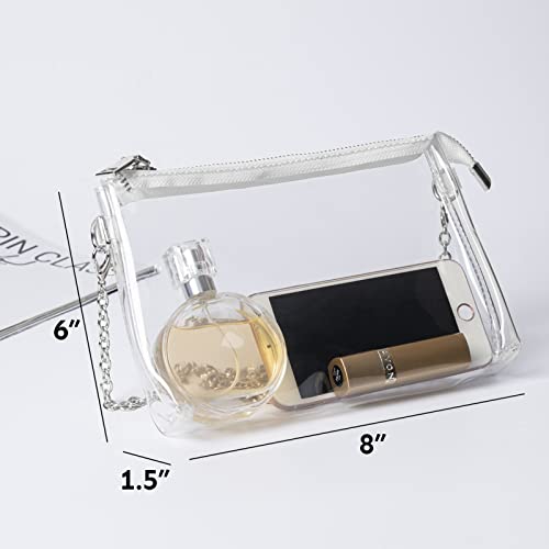 Lorbro Clear Purses for Women Stadium Approved, Crossbody Shoulder Bag with Zipper Closure, Transparent Purse Concerts, Sporting Event, Party, Festivals (Silver) - Image 4