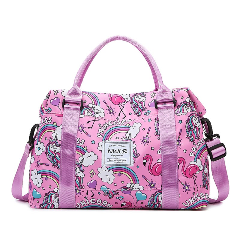 NWLR Travel Duffle Bag Weekender Overnight Bag Gym Tote with Dry and Wet Separated Pocket for Women Girls Shoulder Workout Duffel Bag Water Resistant rainbow unicorn - Image 2
