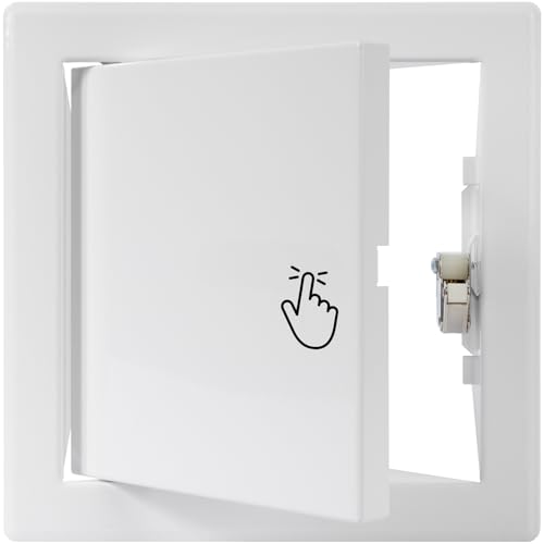 Repa Market 6 x 6 Inch Access Panel for Drywall – White Galvanized Steel Wall Hole Cover/Access Door Panel with Click Function – Heavy-Duty Service Hatch for Plumbing, Electrical, HVAC Access Door - Image 1