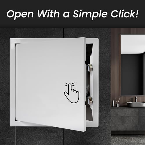 Repa Market 6 x 6 Inch Access Panel for Drywall – White Galvanized Steel Wall Hole Cover/Access Door Panel with Click Function – Heavy-Duty Service Hatch for Plumbing, Electrical, HVAC Access Door - Image 3