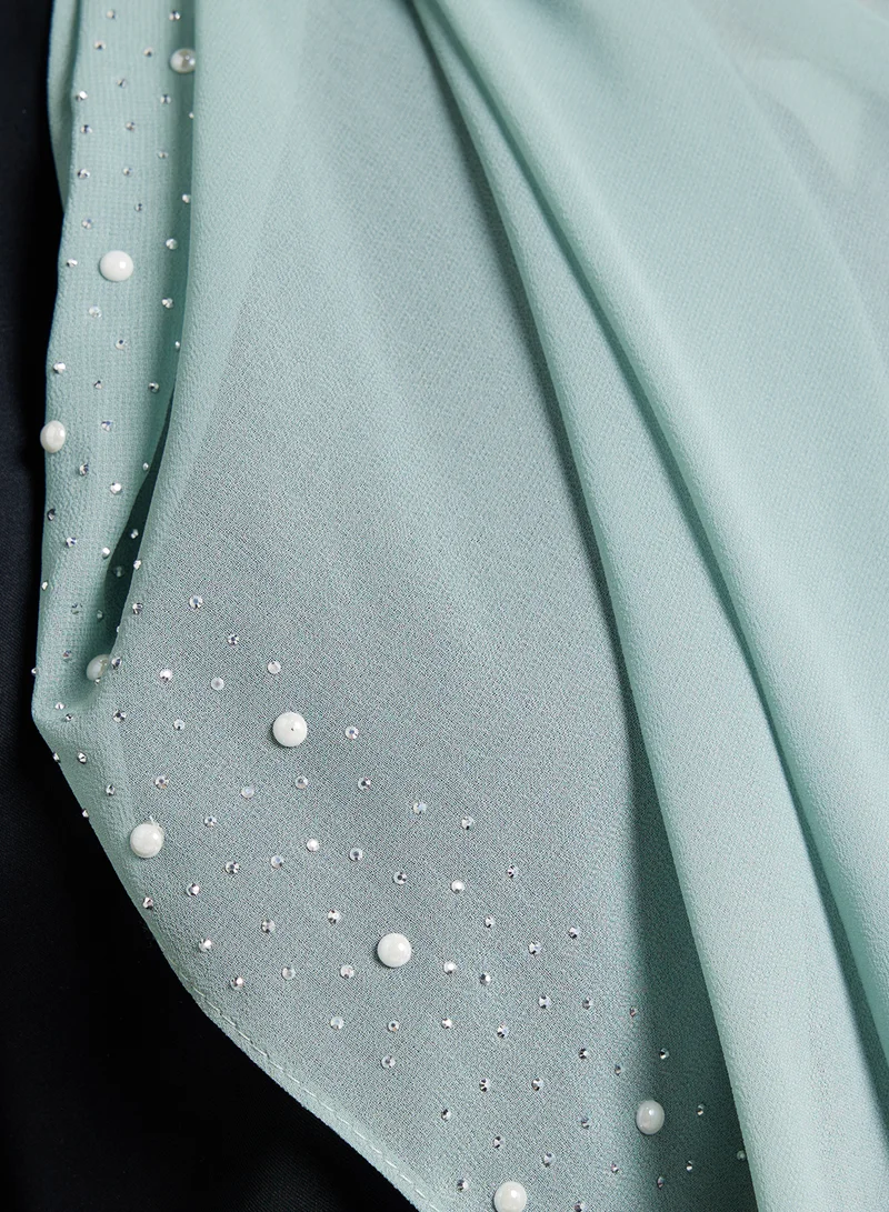 Khizana  Pearl Embellished Long Hijab Scarf for Women | Best Price UAE