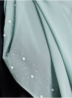 Khizana Pearl Embellished Long Hijab Scarf  - Image 4