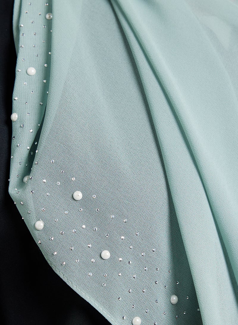 خزانة وشاح حجاب طويل مزين باللؤلؤ - Image 4