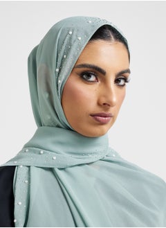 Khizana Pearl Embellished Long Hijab Scarf  - Image 3