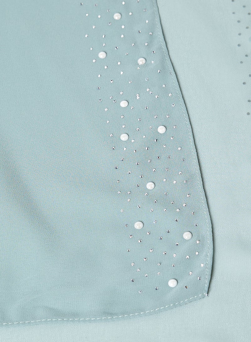 خزانة وشاح حجاب طويل مزين باللؤلؤ - Image 2