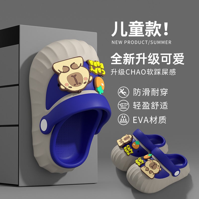 Cartoon Fun Capybara Capybara Kidsren'S Clogs Non-Slip Outer Wear Summer Boys And Girls Sandals And Slippers Baotou - Image 5