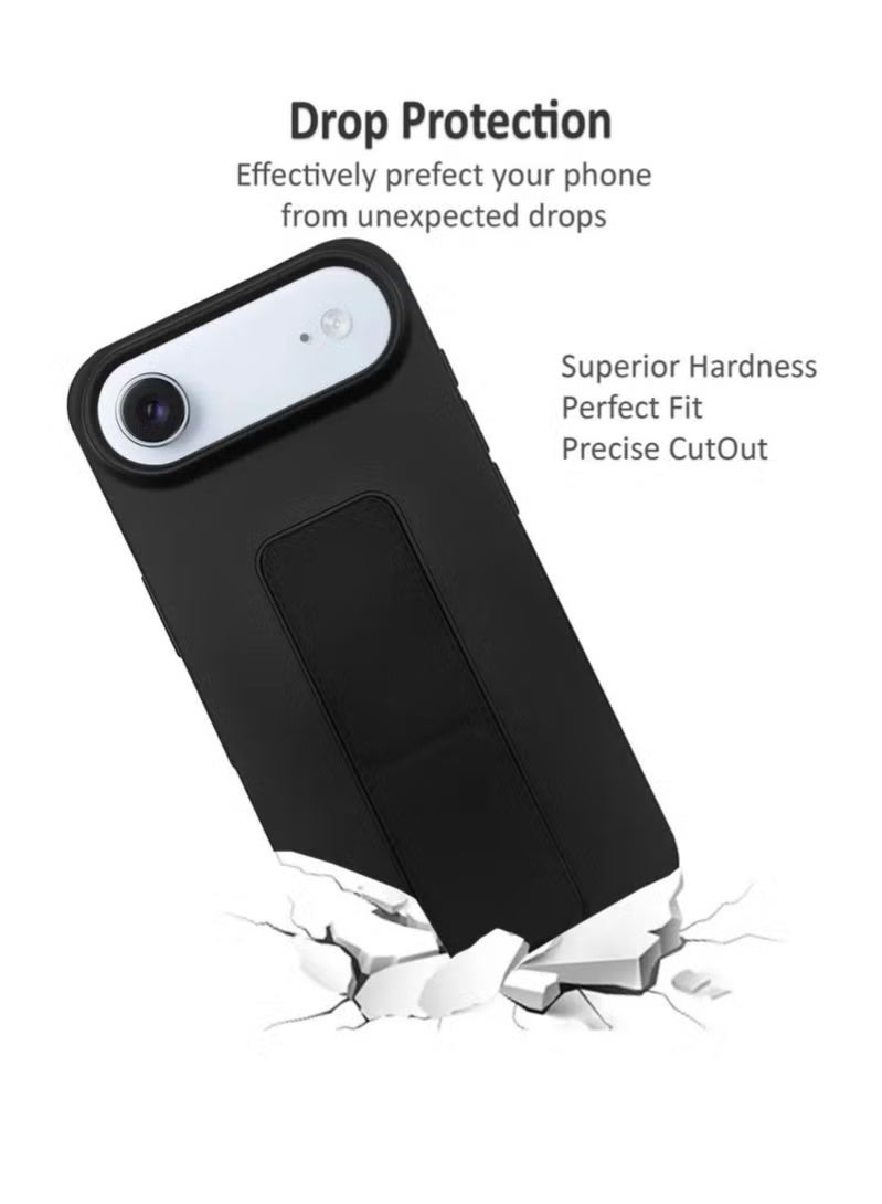 MUDISO Slim & Durable Apple iPhone 17 Air Case Cover with Built-In Magnetic Hand Grip – 3-in-1 Shock-Absorbent TPU Protective Phone Case in Classic Black Featuring Kickstand Function for Hands-Free Viewing & Secure Grip – Lightweight & Compatible with iPhone 17 Air - Image 3