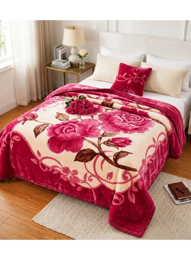 SMART HOME Heavy winter blanket, measuring 240 cm by 200 cm and weighing 3 kg, super soft double-layer blanket made of high-quality materials - Image 1