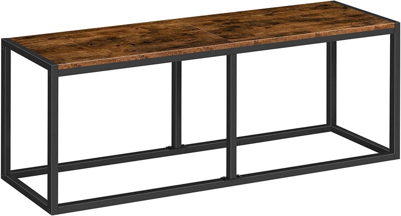 INDIAN DECOR INDIAN DECOR XL5681 Dining Bench 36 Inch Table Bench Industrial Style Indoor Bench Steel Frame Easy to Assemble for Kitchen Dining Room Rustic Brown and Black 