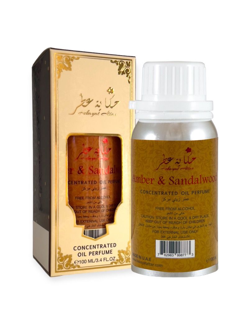 Hekayat Attar Amber And Sandalwood 100 ml Perfume Oil by Hekayat Attar - Image 1