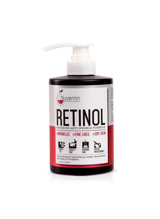 nuventin Retinol Cream Face & Body Moisturizer Lotion W/Hyaluronic Acid & Green Tea, Anti-Aging Skin Care Body & Face Lotion For Wrinkles, Fine Lines, Sagging Skin, & Dry Skin, 15 Fl Oz  - Image 1