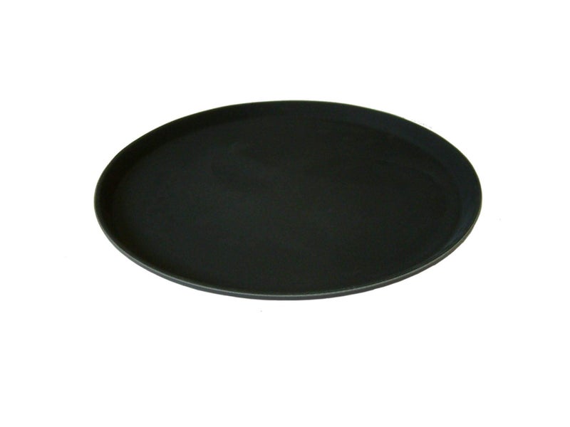 Beaumont TM Bar trays  Pack of 6 X 14 Black Non Slip Round Serving Drinks Trays