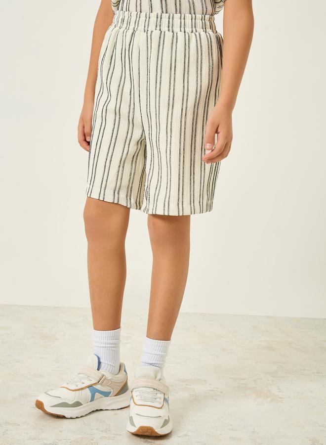 Styli Kids Striped Knit Shorts - Image 1