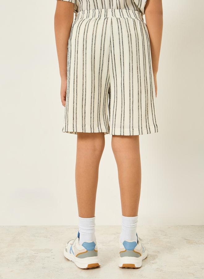 Styli Kids Striped Knit Shorts - Image 4