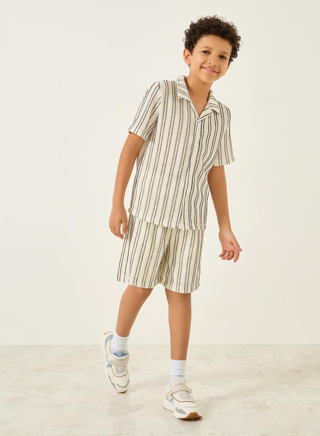 Styli Kids Striped Knit Shorts - Image 2