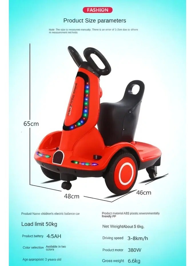 ريكسا سكوتر كهربائي للأطفال بأربع عجلات - محركان، أضواء LED وموسيقى، بطارية قابلة لإعادة الشحن 6 فولت - Image 3