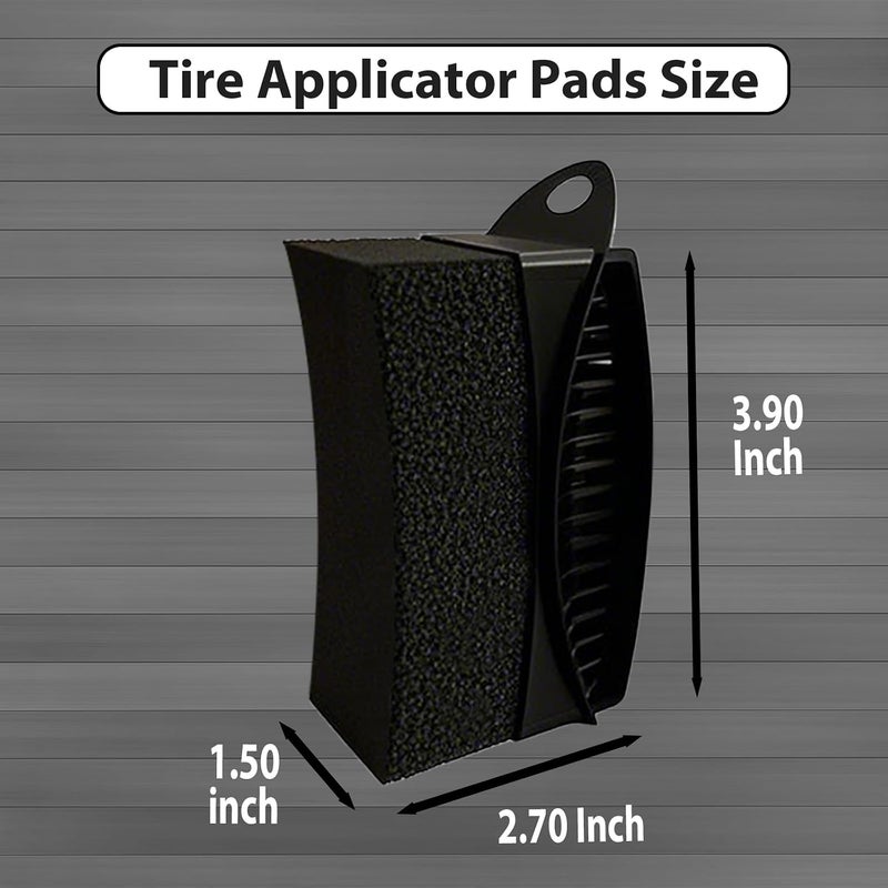 RXALASKA 2 Pack Tire Shine Applicator Pads, Reusable Tire Dressing Applicator Sponge, Curved Tire Gel Applicator Forms with Lid, Black Tire Applicator Pads for Car Cleaning Detailing - Image 3