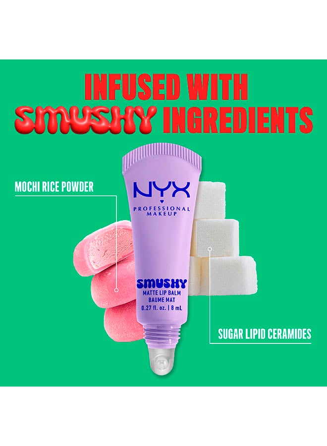 NYX PROFESSIONAL MAKEUP Smushy Matte Lip Balm, Soft Diffused Color, Matte FinishSugar Smush - Image 5