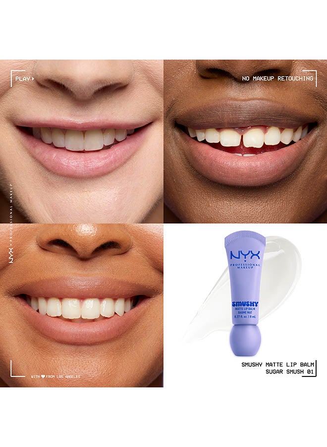 NYX PROFESSIONAL MAKEUP Smushy Matte Lip Balm, Soft Diffused Color, Matte FinishSugar Smush - Image 2