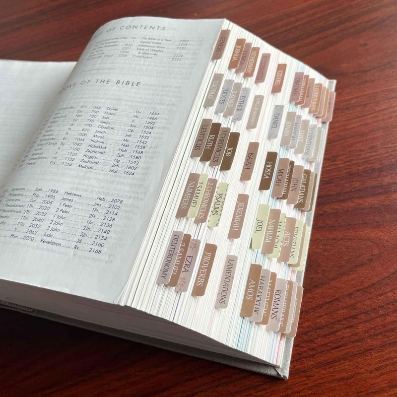 thinkor Laminated Bible Tabs, Reposition Large Print Stickers, Easy to Read and Apply Bible Tabs for Women and Man (Coffee Style) - Image 4
