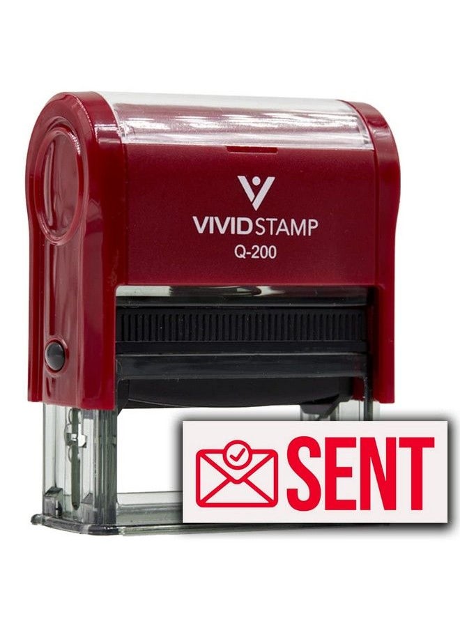 Vivid Stamp Rubber Stamp Sent (Mail Sent) Selfinking (Red Ink) Q200  - Image 1