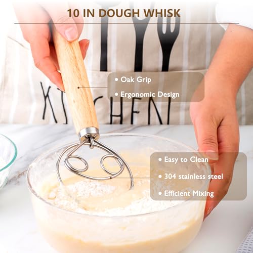 BANTBSKT Complete Sourdough Starter Kit, Banneton Bread Proofing Basket with Glass Sourdough Starter Jar, Sourdough Bread Baking Supplies, 9'' Round Bread Proofing Basket, for Bread Making Baking Fermentation - Image 5