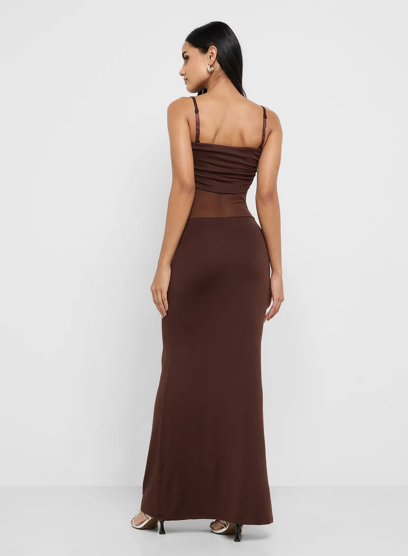 Ginger Bandeau Mesh Cutout Detail Dress