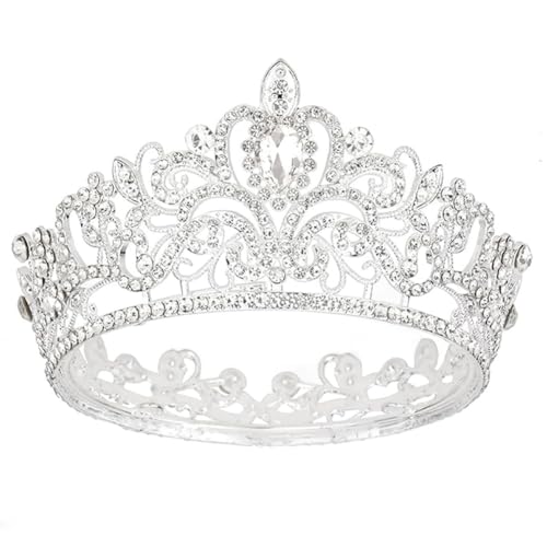 squishy Tiara for Women, Crown for Girls,Silver Crown for Brides, Elegant Rhinestone Bridal Headpiece for Bride, Birthday Party, Photography - Image 1