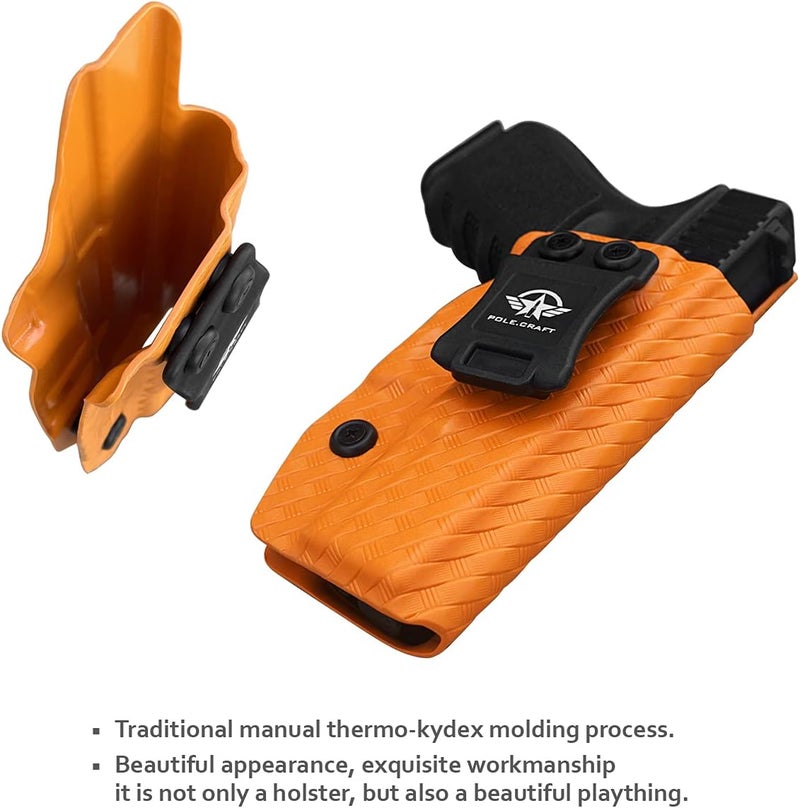POLE.CRAFT IWB Kydex Holster Custom Fit: Glock 19 19X 25 44 45 (Gen 1 2 3 4 5) & Glock 23 32 (Gen 3 4) - Inside Waistband Carry - Adj. Cant Retention - Image 5