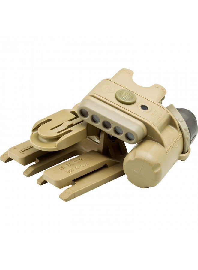 SureFire HL1-A Helmet Light with multiple low-signature spectrums of light and ratchet mount, Tan - Image 1
