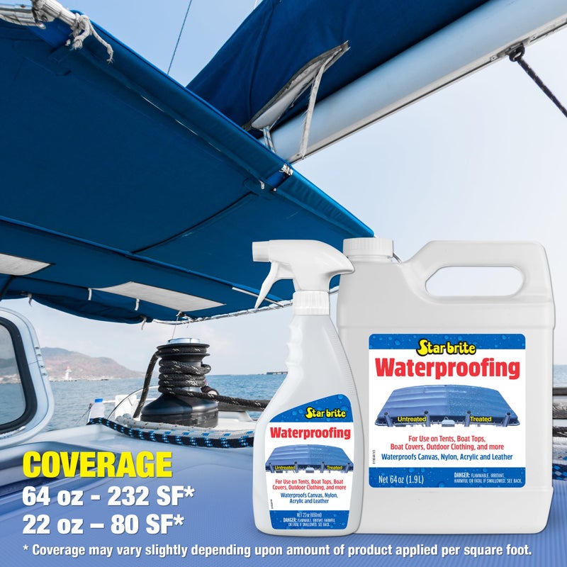 STAR BRITE Waterproofing, Waterproofer + Stain Repellent + UV Protection for Boat Covers, Car Covers, Bimini Tops, Tents, Jackets, Backpacks, Boots, Awnings, Patio Covers & More - 64 OZ (081964) - Image 4