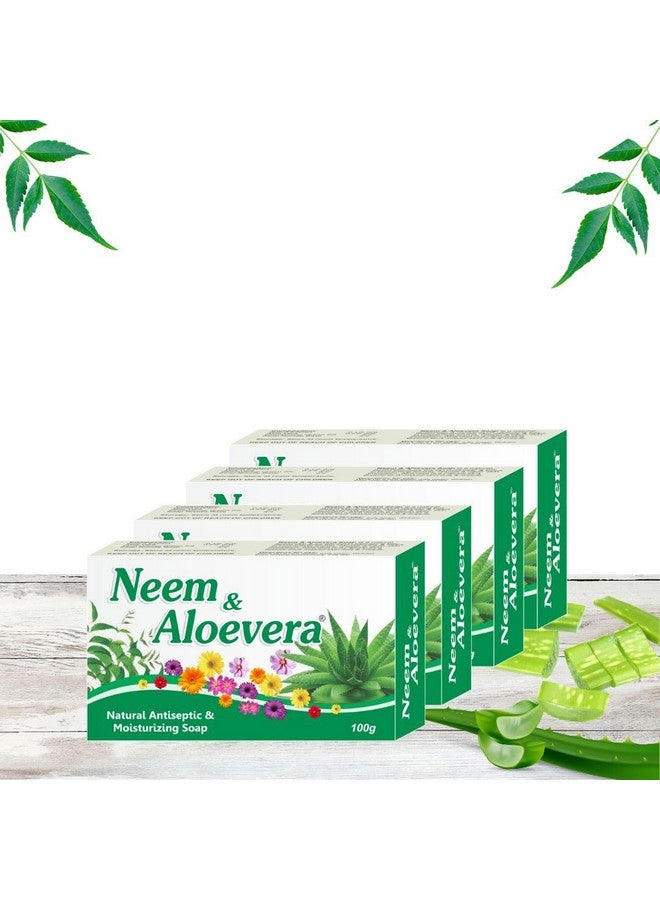 Pil Neem and Aloevera Soap | Natural Antiseptic & Moisturizing Soap with Neem and Aloevera | Fights Acne, Skin Infections, Itchiness & Skin Irritations (100 gm Each) (Pack of 4) - Image 1