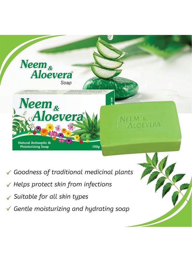 Pil Neem and Aloevera Soap | Natural Antiseptic & Moisturizing Soap with Neem and Aloevera | Fights Acne, Skin Infections, Itchiness & Skin Irritations (100 gm Each) (Pack of 4) - Image 2