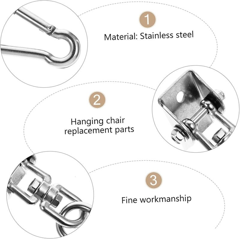 Mikikit مجموعتان من خطاطيف السقف الدوارة الثقيلة لتعليق كرسي الأرجوحة أو الأرجوحة المعلقة - Image 4