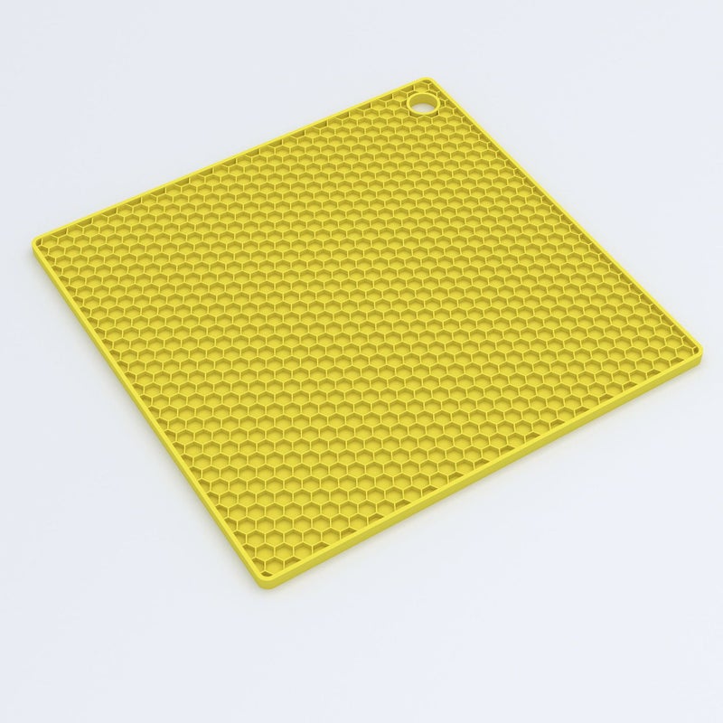 Amazon Explosions Cross-border Supply Silicone Honeycomb Insulation Placemat Nordic Style High Temperature Resistant Easy Cleaning Cup Bowl Mat lemon yellow 
