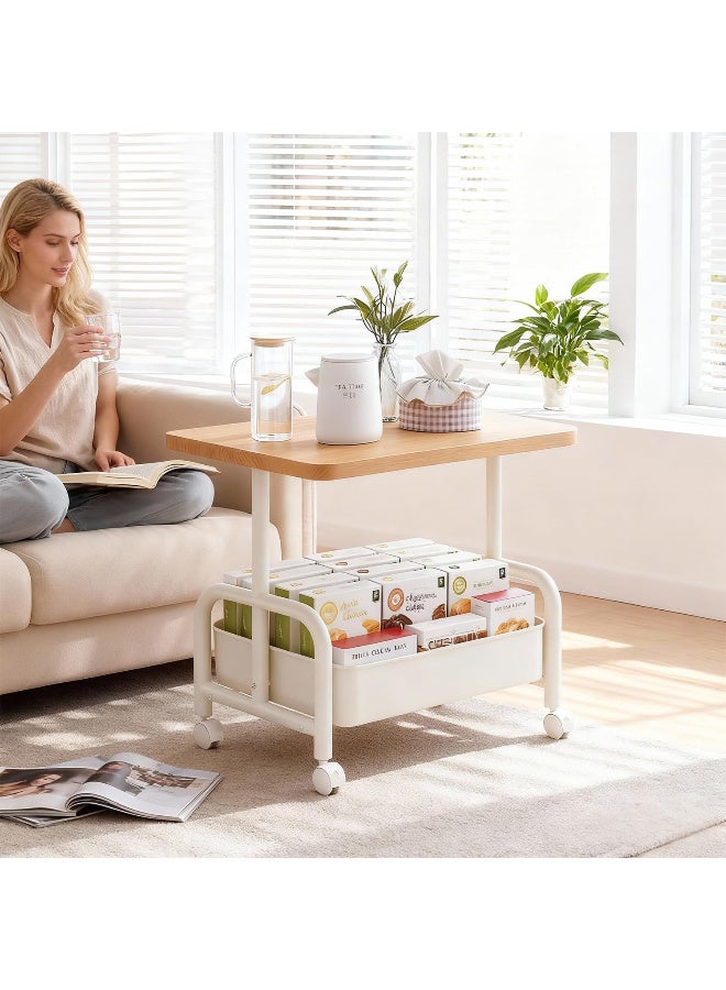 عالية الجودة طاولة جانبية دوارة، طاولة قهوة مع عربة تنظيم تخزين، مكتب جانبي عصري، مكتب بجانب السرير، ديكور منزلي لغرفة المعيشة، غرفة النوم، والمساحات الصغيرة - Image 3