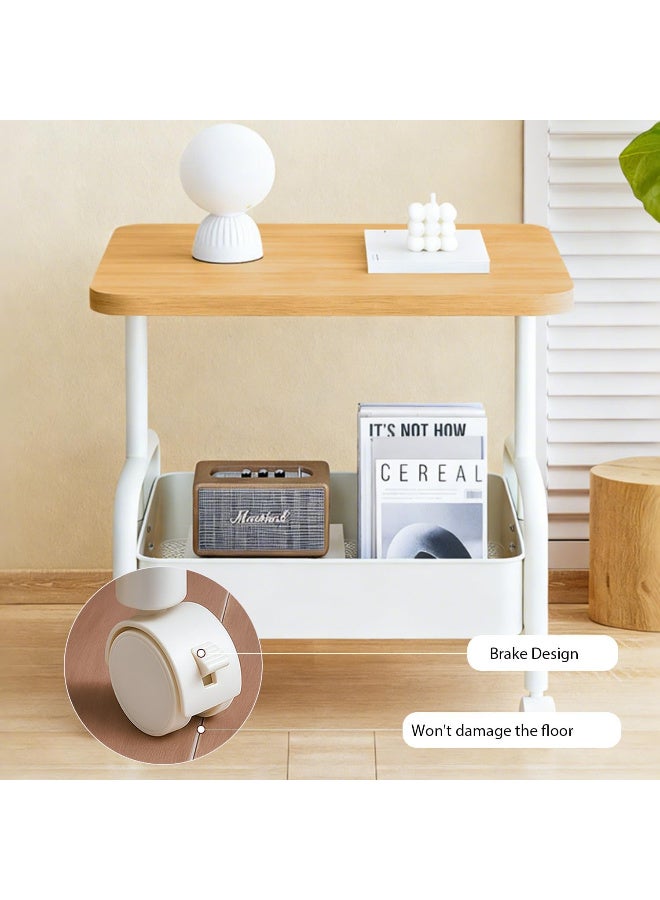 عالية الجودة طاولة جانبية دوارة، طاولة قهوة مع عربة تنظيم تخزين، مكتب جانبي عصري، مكتب بجانب السرير، ديكور منزلي لغرفة المعيشة، غرفة النوم، والمساحات الصغيرة - Image 5