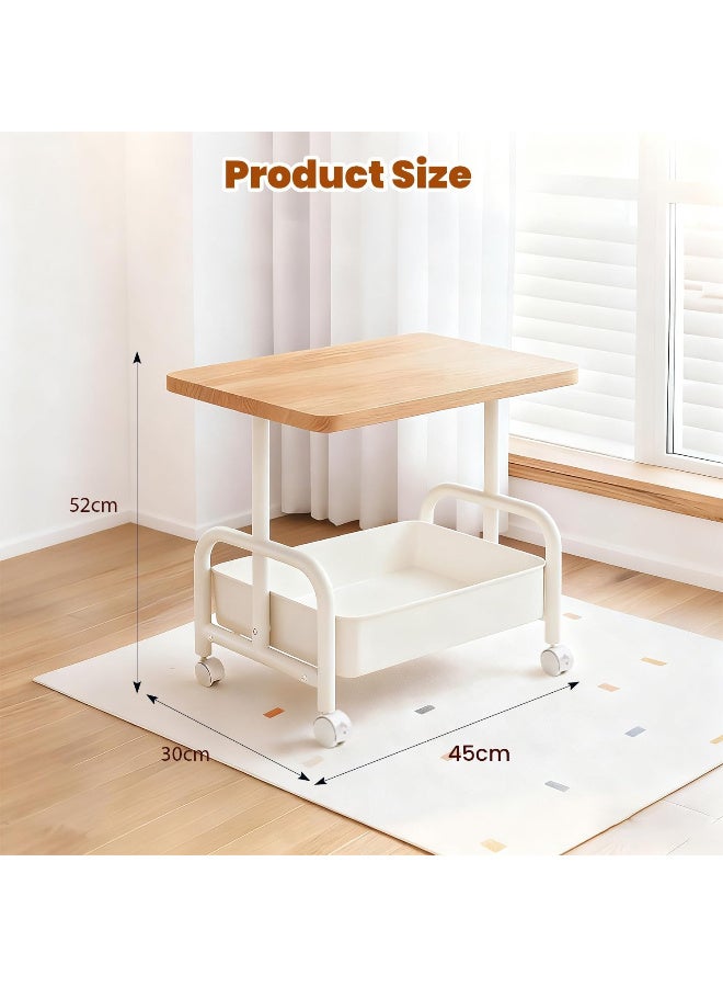 عالية الجودة طاولة جانبية دوارة، طاولة قهوة مع عربة تنظيم تخزين، مكتب جانبي عصري، مكتب بجانب السرير، ديكور منزلي لغرفة المعيشة، غرفة النوم، والمساحات الصغيرة - Image 2