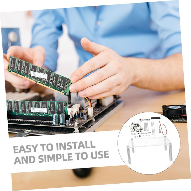 حالة كمبيوتر ATX ذات الإطار المفتوح لعرض وحماية المكونات بتصميم مدمج - Image 3
